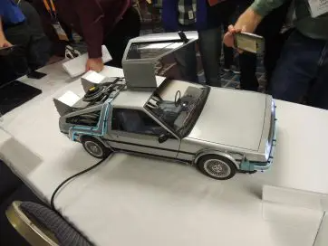 A 3D-printed model of the DeLorean from Back to the Future