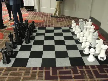 A 3D-printed giant chess set